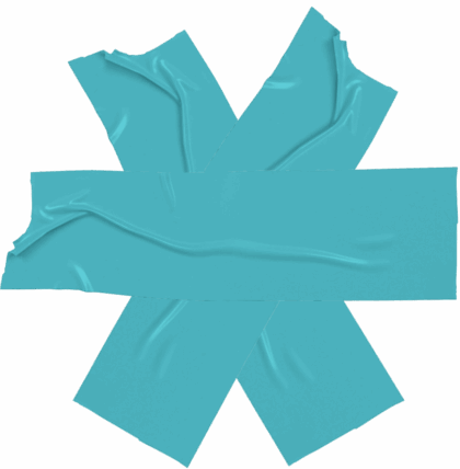 Klebebandstreifen, die zu einer Sternenform geklebt sind.